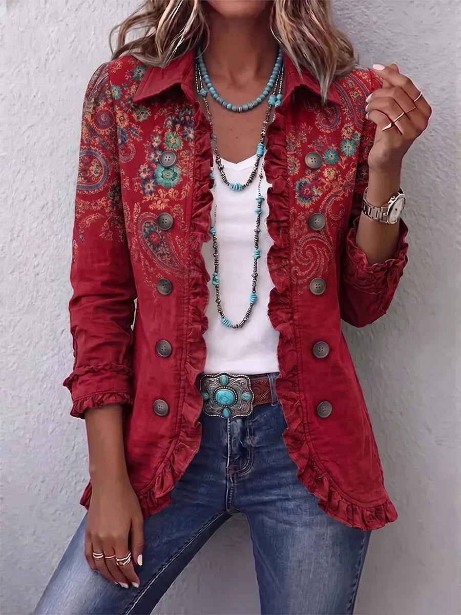 Impecable | Chaqueta de cachemir con volantes