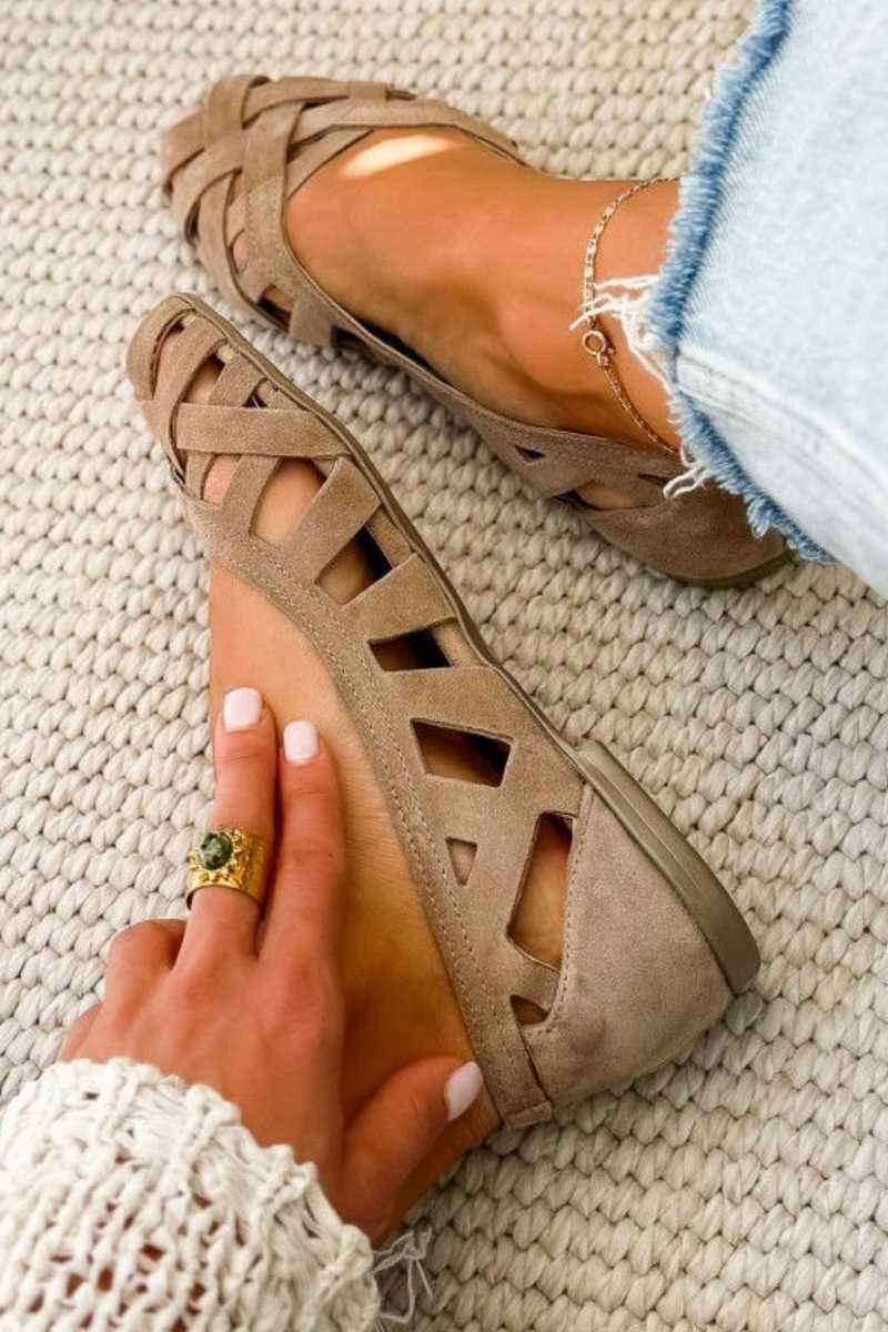 Ana | Sandalias planas con empeine tejido