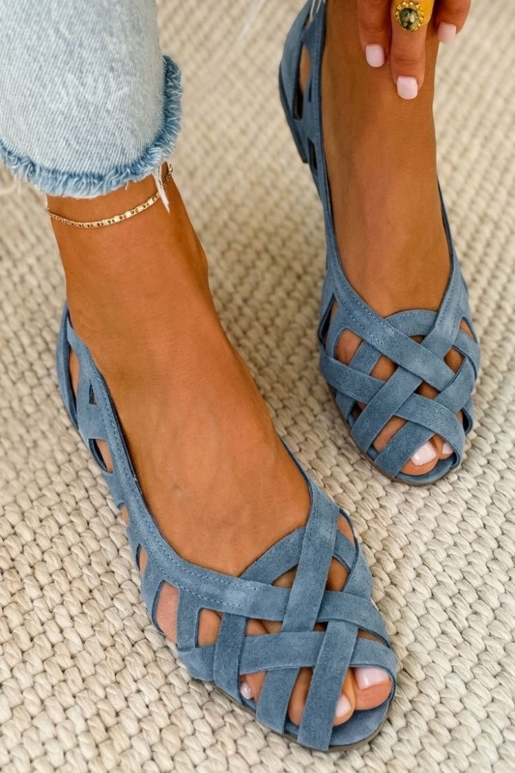 Ana | Sandalias planas con empeine tejido
