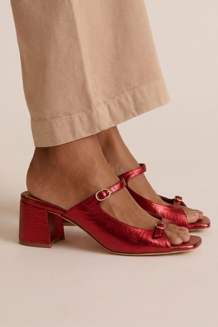 RUBY | Sandalias de tacón ancho y punta cuadrada
