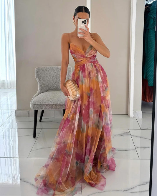 Giselle | Vestido largo con un encantador estampado floral