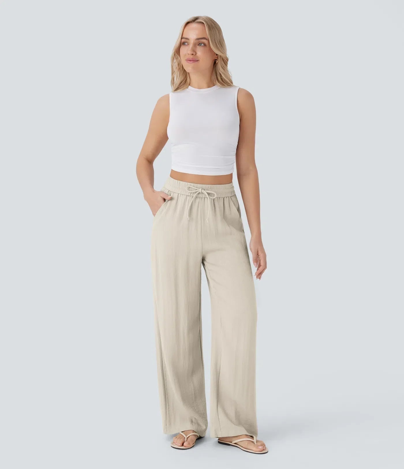 Sarah – Pantalones de pernera ancha y estilo desenfadado