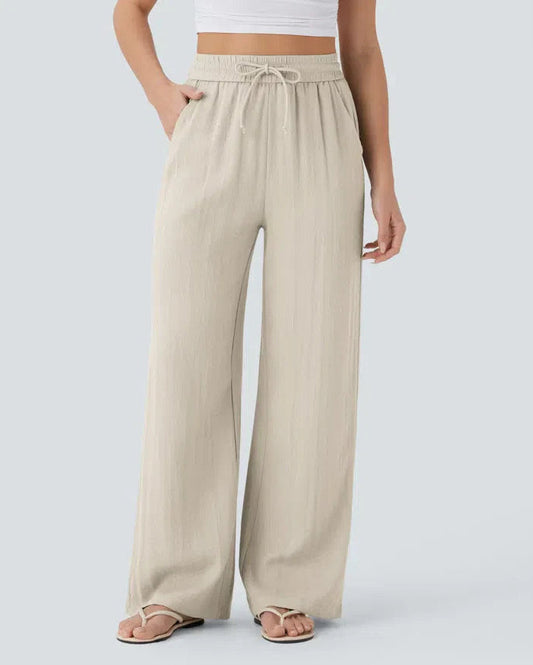 Sarah – Pantalones de pernera ancha y estilo desenfadado