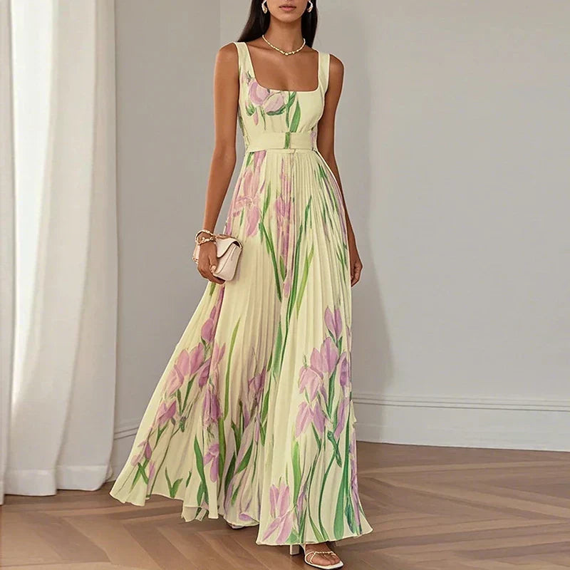 Oriah | Vestido largo floral de corte en A