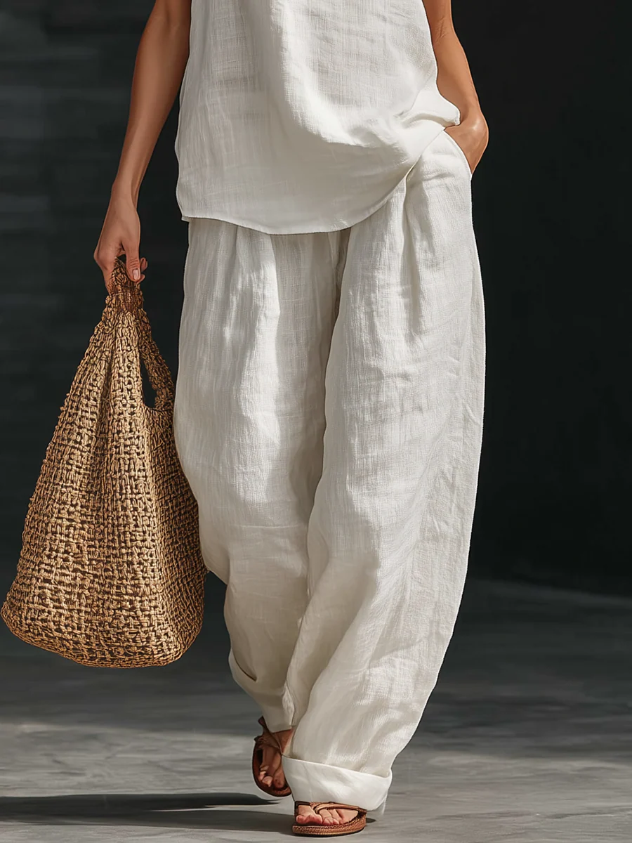 Conjunto con pantalón de pierna ancha