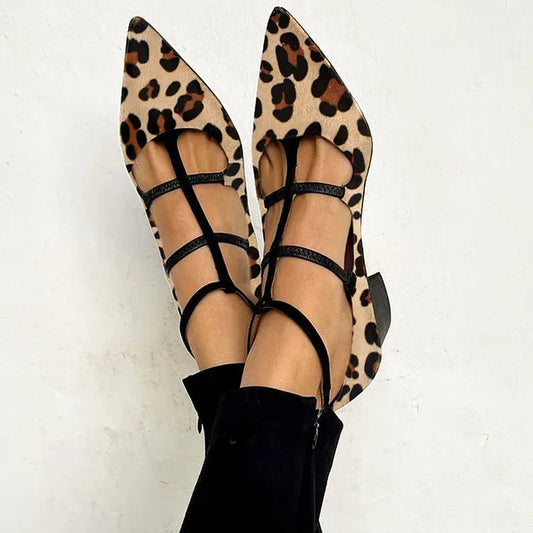 Franca | Zapatos de Mujer con Tacón y Tira de Leopardo