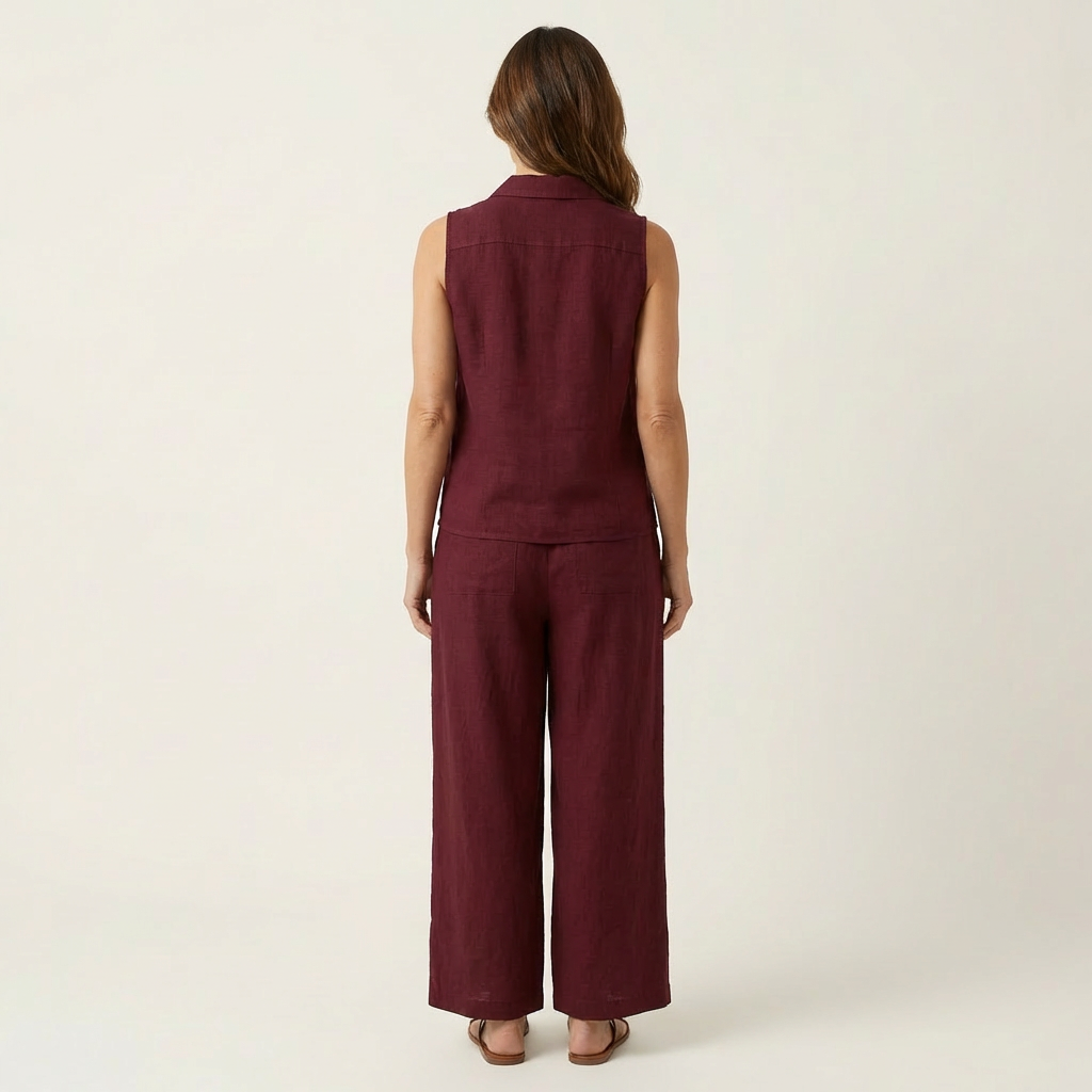 Ana  | Conjunto de top cruzado y pantalón de pierna ancha