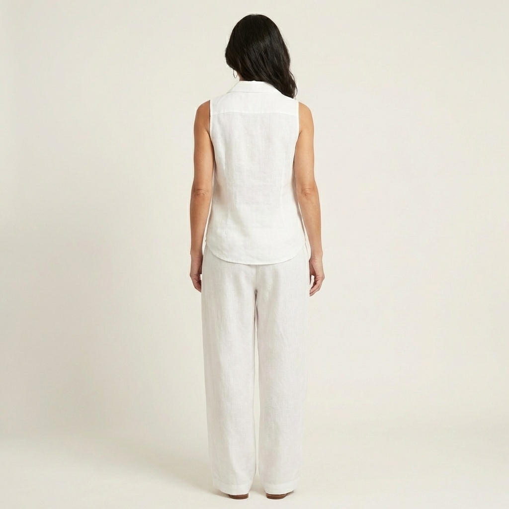 Ana  | Conjunto de top cruzado y pantalón de pierna ancha