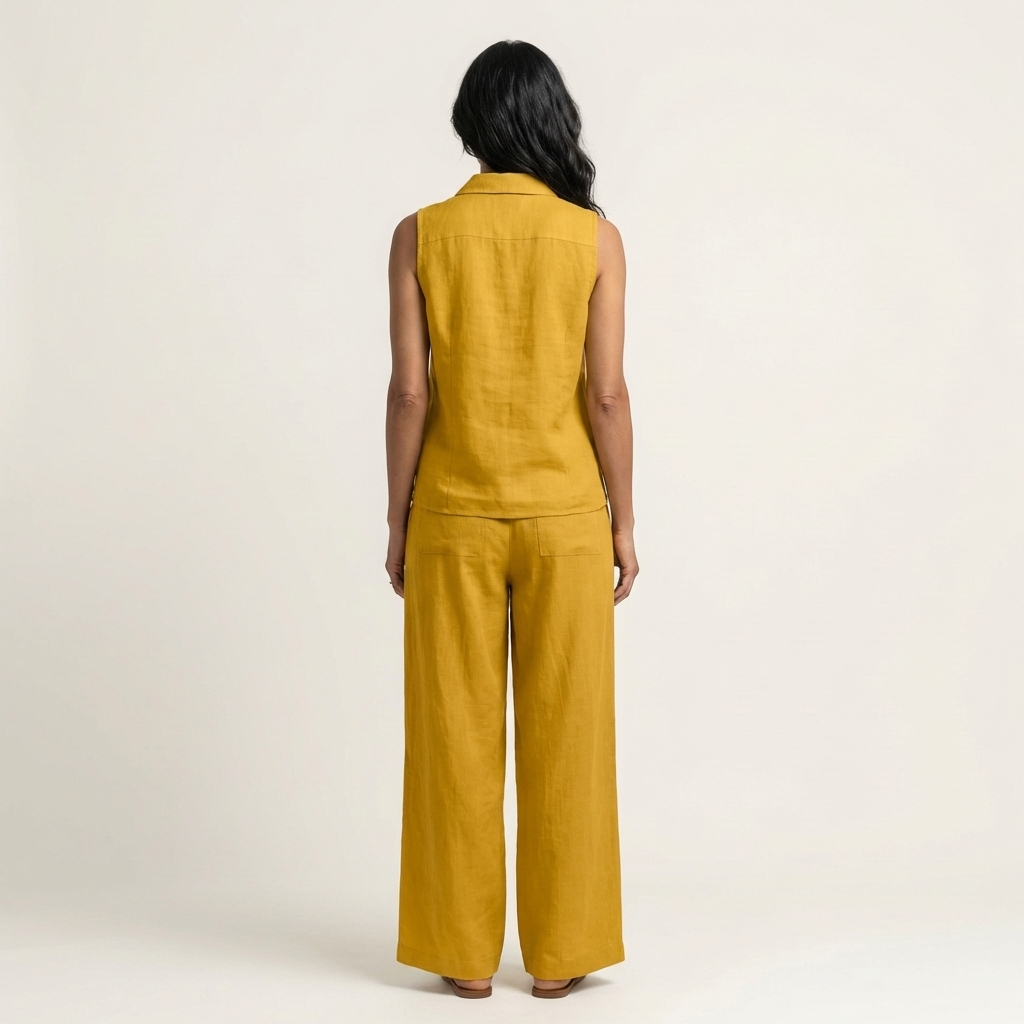 Ana  | Conjunto de top cruzado y pantalón de pierna ancha