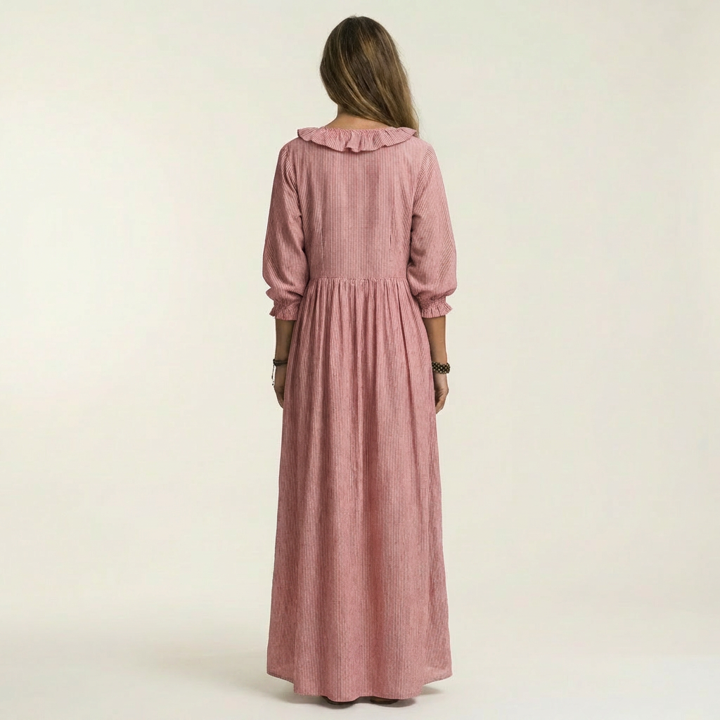 Yose | Maxi vestido a rayas con cuello en V