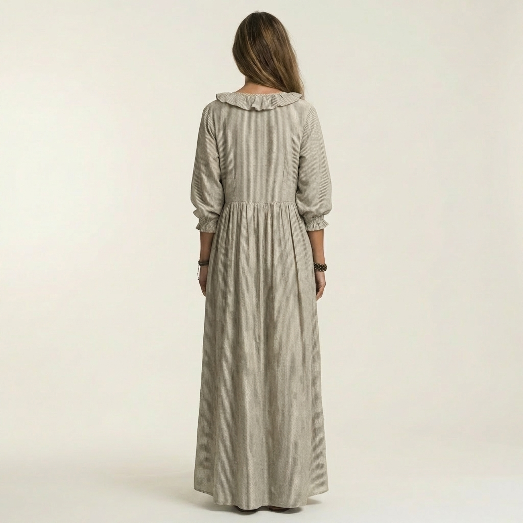 Yose | Maxi vestido a rayas con cuello en V