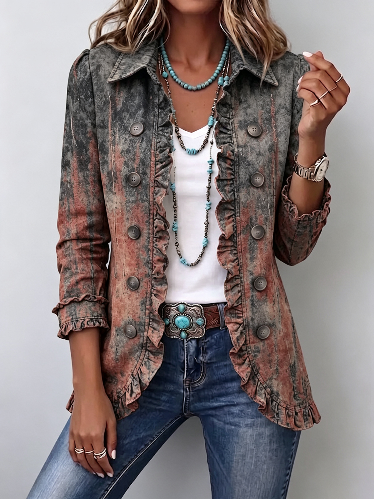 Benita | Chaqueta texturizada desteñida