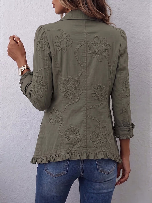 SIENNA | Chaqueta con Volantes, Botones y Detalle Floral
