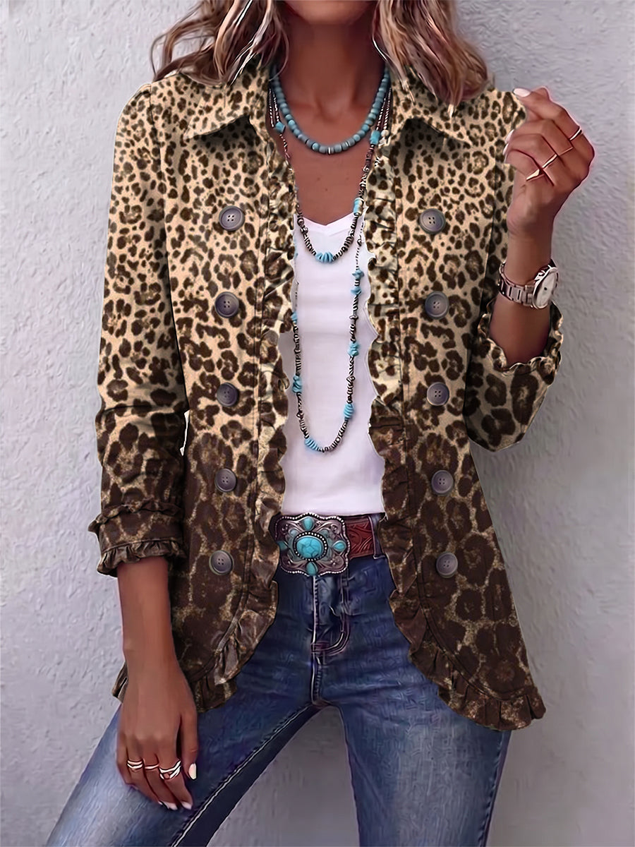 Nazaret | Chaqueta suave con estampado de leopardo