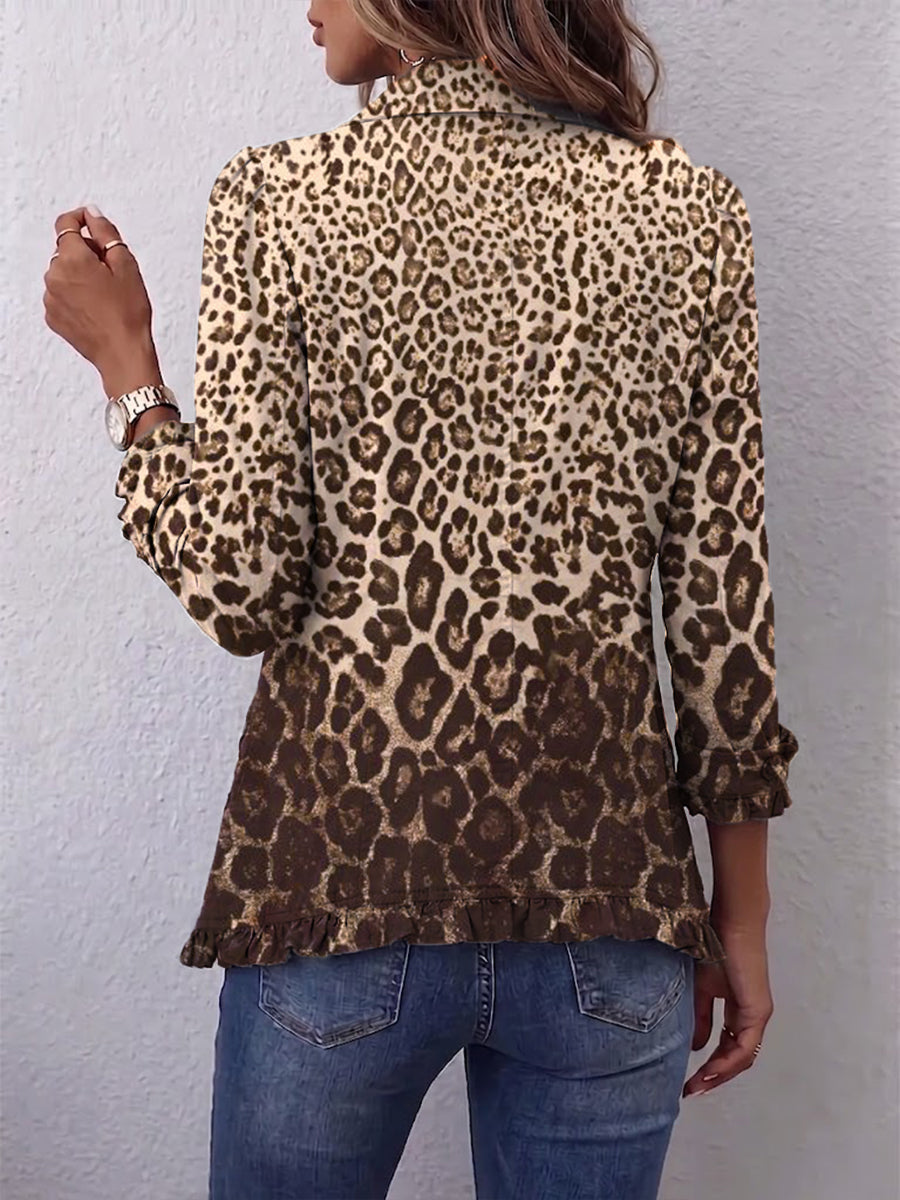 Nazaret | Chaqueta suave con estampado de leopardo